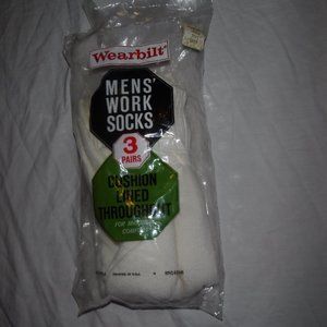 NEW Vintage WEARBILT Mens Work Tube Socks 3 Pairs sz 12-13 Cushion Sole